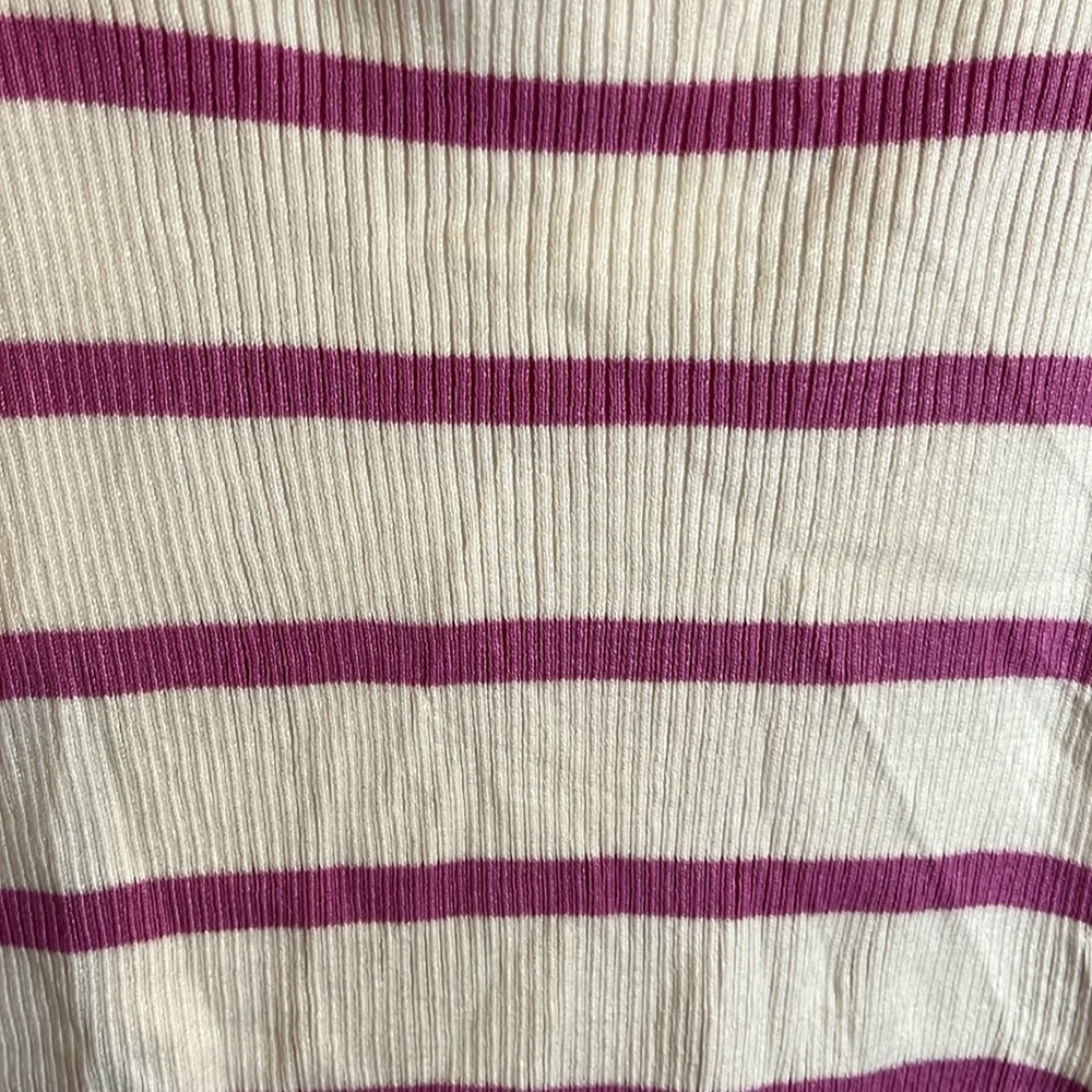 NWT PINK ROSE PINK AND WHITE STRIPED SQUARE NECK SWEATER XL - Picture 4 of 8